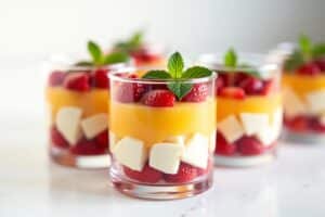 Fruchtige Desserts im Glas