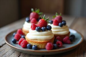 Frische Rührkuchen mit cremigem Joghurt